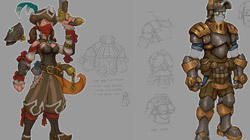 Torchlight 2 concept art - Outlander i Railman.